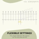 Metal Decorative Garden Fence, 9.2' x 17.25" 5 Steel Panels, Decorative Border for Landscape, Flower Bed, Animals, White - Image 5