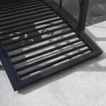 3.3' Metal Arch Zen Garden Pond Bridg with Safety Siderails for Stream, Fish Pond, Black - Image 7