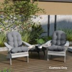 Adirondack Chair Cushions Set of 2, Tufted High Back Patio Non-Slip Cushions for Adirondack Chairs, Gray - Image 8
