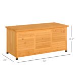 75 Gallon Wooden Deck Box, Outdoor Storage Container with Aerating Gap & Weather-Fighting Finish, Yellow - Image 3