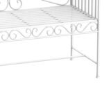 43" Garden Bench, Outdoor Patio Bench with Armrests, Metal Porch Bench for Backyard, Poolside, Lawn, Cream White - Image 8
