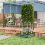 Galvanized Planter Box, 24" x 24" x 73.5" Raised Garden Bed with Tomato Cage for Climbing Vines, Green - Image 7