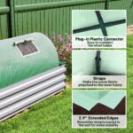Mini Greenhouse with 5 Mesh Windows, Portable Plant Hot House with PE Cover and Steel Frame, 10' x 3' x 2' , Green - Image 6