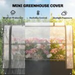 Raised Garden Bed with Flip-Up Greenhouse Cover, Metal Elevated Garden Bed with Legs and Drainage Hole, Black - Image 4