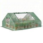 71" x 55" x 32" Mini Greenhouse, Small Green House, Garden Planting Shed, Outdoor Flower Planter Warm House with Zipper Windows, Green