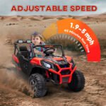 2 Seater 24V Kids Electric Car w/ Remote Control, 3 Speed, LED Lights, Music, Horn, Spring Suspension, Slow Start - Image 7