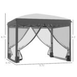 10' x 10' Pop Up Canopy Tent with Netting, Instant Sun Shelter, Tents for Parties, Height Adjustable, with Wheeled Carry Bag and 4 Sand Bags for Outdoor, Garden, Patio - Image 3