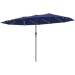 Garden Parasol, Double-Sided Sun Umbrella with LED Solar Lights, Patio Parasol for Outdoor - Image 11