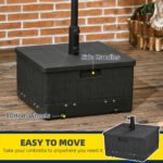 3-in-1 Outdoor Umbrella Base, Coffee End Table, Flower Box Planter, 175lbs Capacity Patio Umbrella Stand Table with Wheels and Handles - Image 7