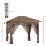 12' x 12' Pop Up Canopy Tent with Netting and Carry Bag, Instant Sun Shelter with 137 sq.ft Shade, Tents for Parties, Height Adjustable, for Outdoor, Garden, Patio - Image 3