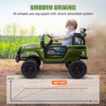 12V Battery Powered Ride on Car, Ride on Truck w/ Remote, 4 Suspension Wheels, Music Horn Lights - Image 5