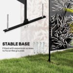 Decorative Privacy Fence Screen, Metal Outdoor Privacy Screen Climbing Plant Trellis with Stand, Bamboo Black - Image 5