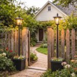 63" Solar Lamp Post Lights 2 Pack, Waterproof LED Solar Light Posts with Planter, Black - Image 2