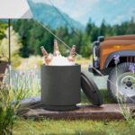 2.6 Gal Outdoor Side Table, 3-In-1 Concrete Cooler Bar Table with Storage, Removable Ice Bucket and Lid, Charcoal Gray - Image 8