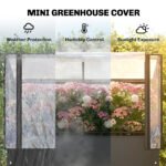 Raised Garden Bed with Flip-Up Greenhouse Cover, Metal Elevated Garden Bed with Legs and Drainage Hole, Black - Image 4