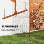 Decorative Privacy Fence Screen, Metal Outdoor Privacy Screen Climbing Plant Trellis with Stand, Bamboo Brown - Image 5