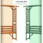 Patio Garden Bench, Wooden Bench, Outdoor Bench for Vines/Climbing Plants, Brown - Image 6