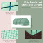 9' x 3' x 3' Portable Mini Greenhouse Outdoor Garden with Large Zipper Doors and Water/UV PE Cover, Green - Image 6