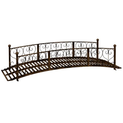7' Metal Arch Garden Bridge Arc Footbridge