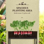 Galvanized Raised Garden Bed, Metal Planter Box with Legs, Storage Shelf and Bed Liner, Black - Image 4
