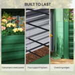 Galvanized Steel Planter Box with Crop Cage and Shade Cloth, Raised Garden Bed for Flowers, Veggies and Herbs, Green - Image 7