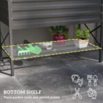 Galvanized Raised Garden Bed, Metal Planter Box with Legs, Storage Shelf and Bed Liner, Dark Gray - Image 5