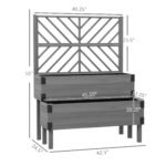 2 Tier Trellis Planter, Wooden Raised Garden Bed, Gray - Image 3