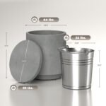 2.6 Gal Outdoor Side Table, 3-In-1 Concrete Cooler Bar Table with Storage, Removable Ice Bucket and Lid, Gray - Image 3