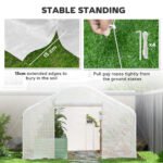 13' x 10' x 6.5' Tunnel Greenhouse Hoop House with Upgraded Galvanized Steel Frame and Large Windows, White - Image 7