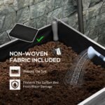 3 Tier Raised Garden Bed, Water Draining Fabric for Soil, Elevated Wood Flower Box for Vegetables, Herbs, Gray - Image 7