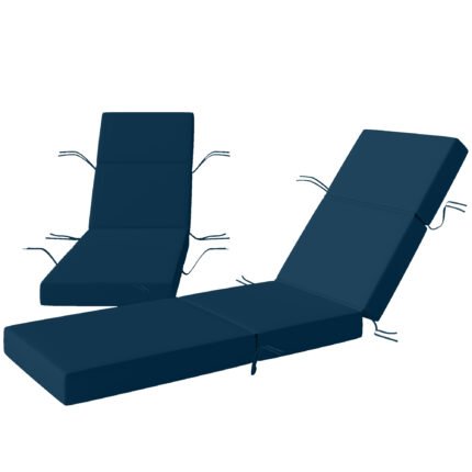 Set of 2 Chaise Lounge Cushion with 4" Thick Outdoor Lounge Chair Cushions