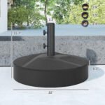 Patio Umbrella Base Holder, Heavy Duty Outdoor Umbrella Stand Base, Filled Up to 66lbs with Stand or 55lbs with Water for Garden, Poolside - Image 3