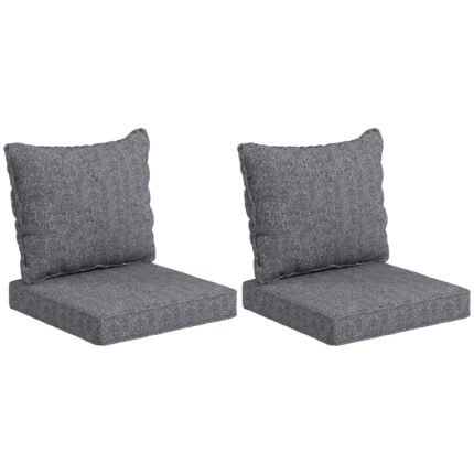 Patio Chair Cushions Set of 2 with Seat & Backrest