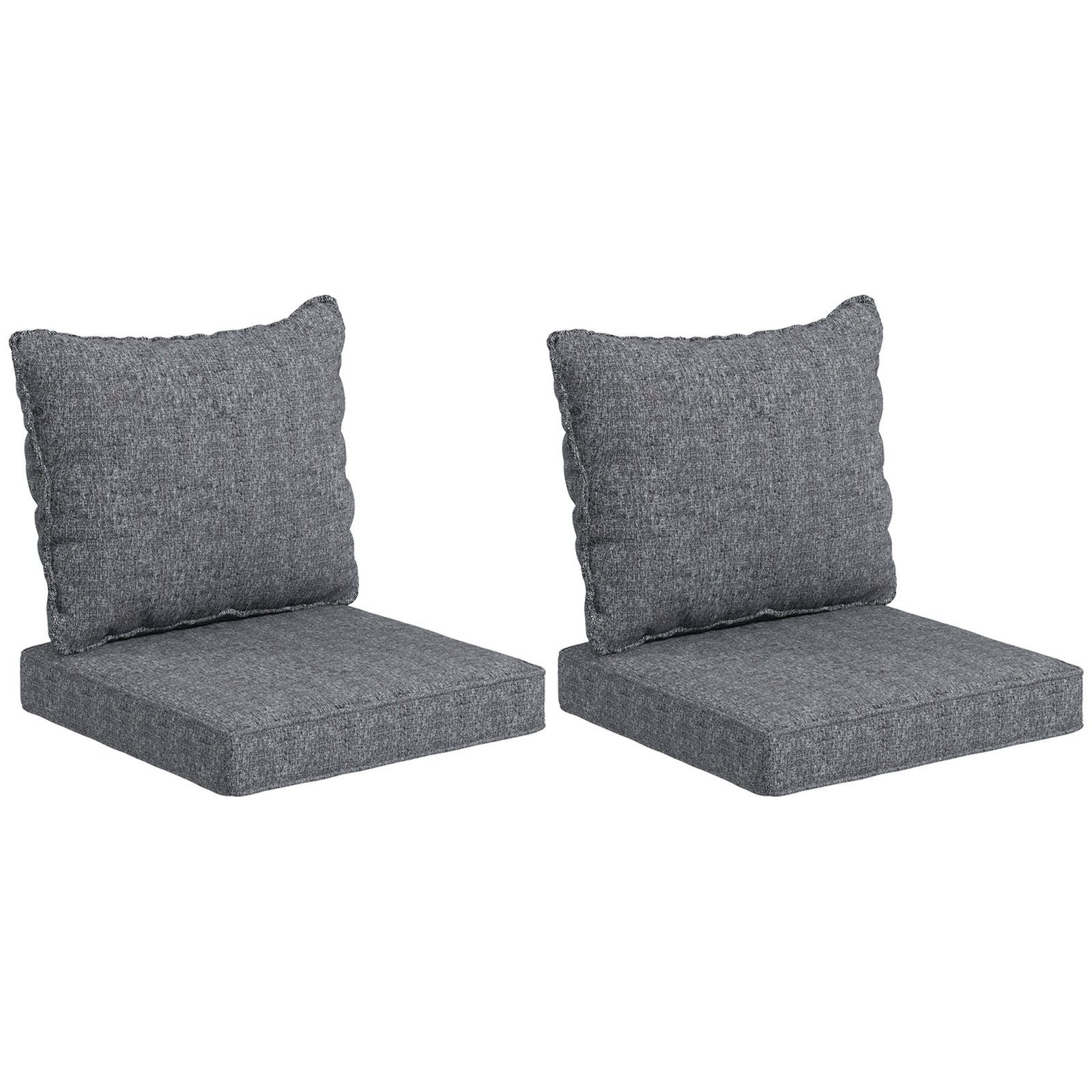 ILZ8ae1949530f0a9.jpg Patio Chair Cushions Set of 2 with Seat & Backrest, Fade Resistant Seat Replacement Cushion Set, Gray - Image 1