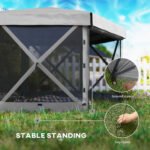12' x 12' Hexagonal Pop Up Gazebo Canopy Tent with 5 Sidewalls, Outdoor Canopy Shelter with Carry Bag - Image 7