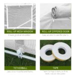 20' x 10' x 7' Walk-in Tunnel Greenhouse with Zippered Mesh Door & 8 Mesh Windows, Gardening Plant Hot House with Galvanized Steel Hoops, White - Image 6