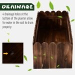40" x 16" x 12" Raised Planter Box Garden Scalloped Edge Wooden - Image 8