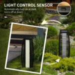 Solar Floor Lamp, Outdoor Rattan Garden Lantern Pathway Light & Decorative Driveway Lighting, Black - Image 6
