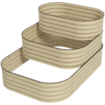 3-Tier Raised Garden Bed Set w/ Safety Edging