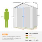 6x4.5 Outdoor Storage Shed, Lockable Tool Shed with Double Doors, Vent and Window for Garden, Cottage Style, Family Use, Gray - Image 3
