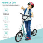 Teens Youth Scooter Ride On Toy with Adjustable Handlebar, Dual Brakes, and Inflatable Wheels For Kids 5+ - Image 4