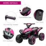Kids ATV 4 Wheeler, 12V Kids Ride On Toy with Dual Motors, High & Low Speed, Music, Headlights, Up to 3.7 MPH, Pink - Image 7