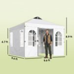 9.6 x 9.6 ft Pop Up Canopy Tent with Sidewalls, One Push Setup, UPF50+ Portable Instant Canopy Shelter - Image 3