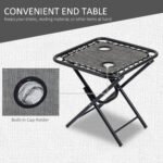 Zero Gravity Chair Set with Side Table, Folding Reclining Chair with Cupholders & Pillows, Adjustable Lounge Chairs for Pool, Backyard, Lawn, Beach, Gray - Image 5