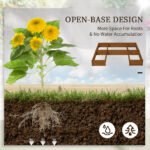Raised Garden Bed, Set of 5 Large Wooden Box Planters for Outdoor Plants Vegetables Flowers Herbs, 7.5x7.5x1ft, Brown - Image 6