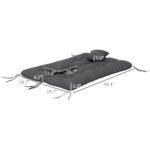 59" Tufted Bench Cushions & Throw Pillows, Replacement Bench Seat Pad, Back & 2 Pillows for Outdoor Furniture, Charcoal - Image 3