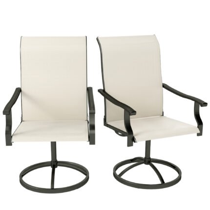 Patio Swivel Chairs Set of 2 with High Back Patio Dining Chairs