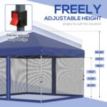 10' x 10' Pop Up Canopy Tent, Tents for Parties with Wheeled Carry Bag, Screen House Room, Height Adjustable Portable Gazebo, for Outdoor, Garden, Patio, Blue - Image 5