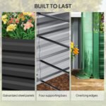 Galvanized Steel Planter Box with Crop Cage and Shade Cloth, Raised Garden Bed for Flowers, Veggies and Herbs, Dark Gray - Image 7