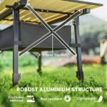 3ft Aluminum Small Folding Table, Portable Camping Table with Storage Bag, Carry Bag for Outdoor Picnic BBQ, Brown - Image 6